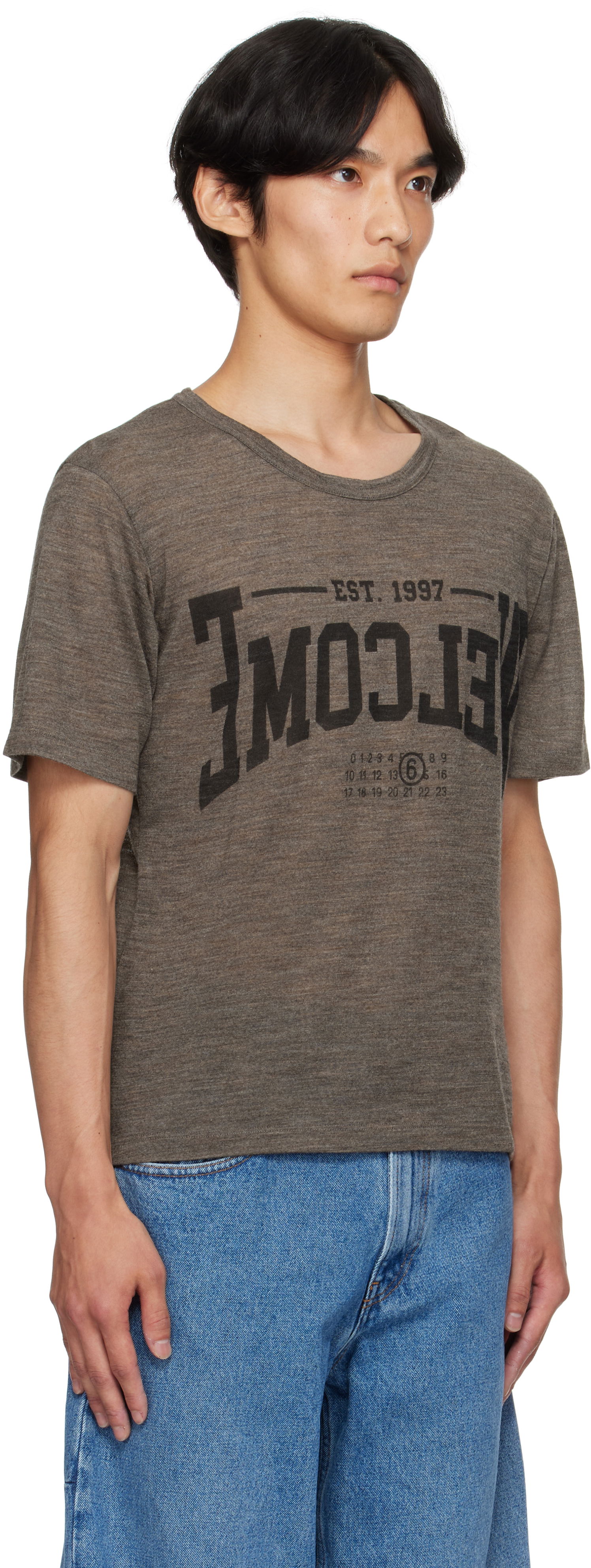 Tričko Maison Margiela MM6 Maison Margiela 'Welcome' Print T-Shirt Šedá | SH0GC0055 M20123, 1
