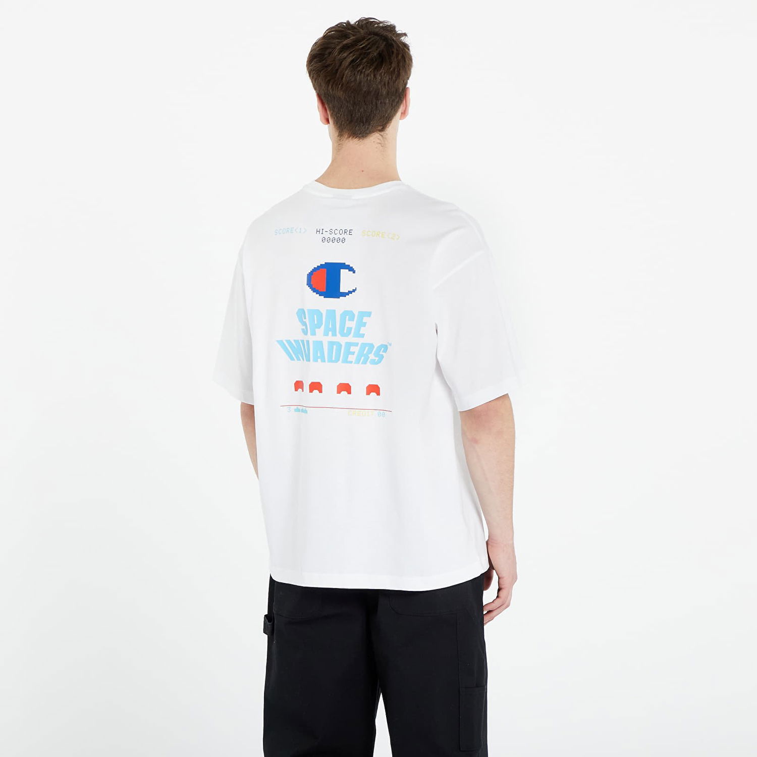 Tričko Champion Space Invaders x Crewneck T-Shirt Biela | 220173 CHA WW001, 1