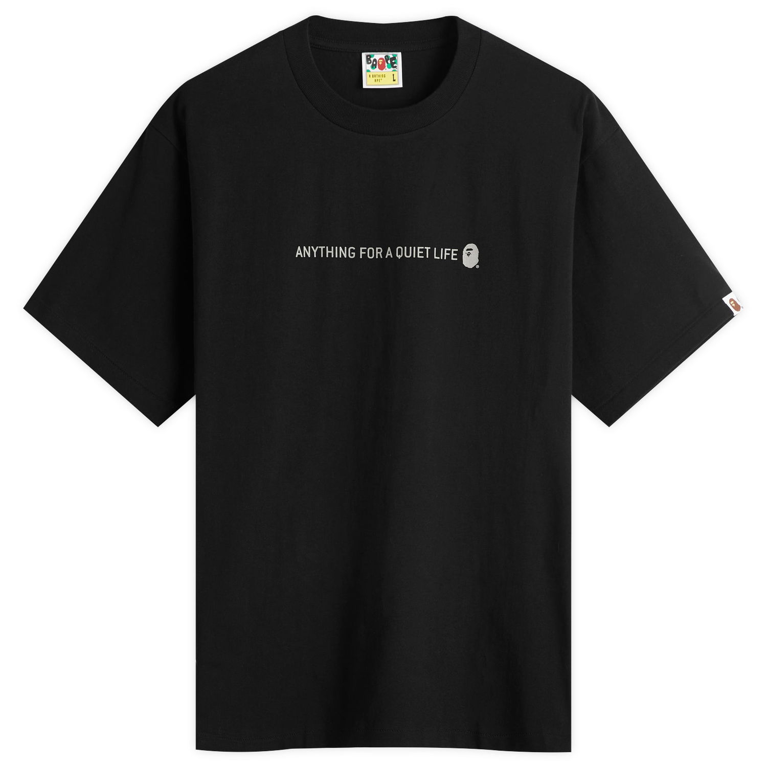 Tričko BAPE Reflector Industrial Logo T-Shirt, Size Large Čierna | 001TEL301050M-BLK, 0