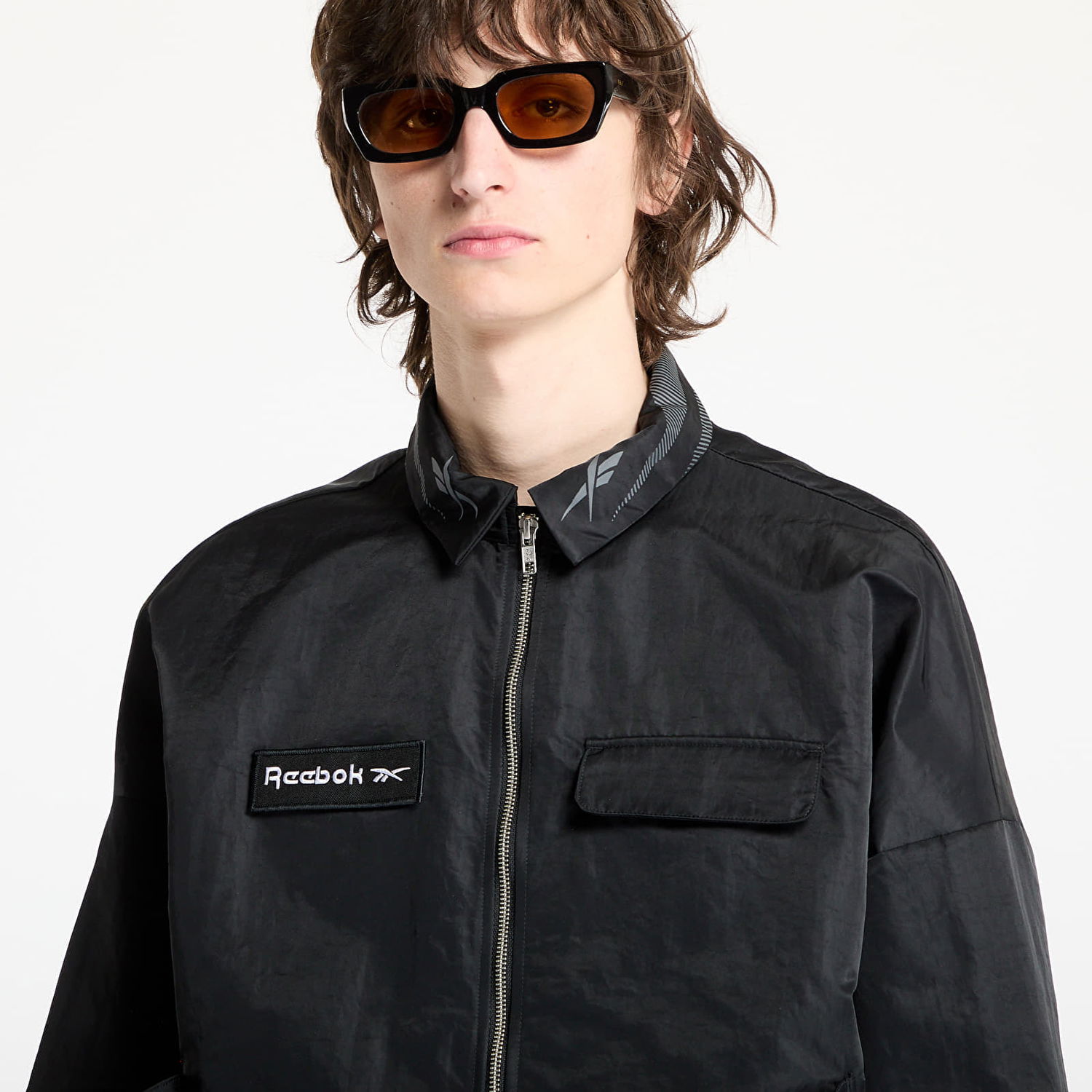 Vetrovka Reebok Zipped Overshirt Čierna | RMES001C99FAB0011000, 1