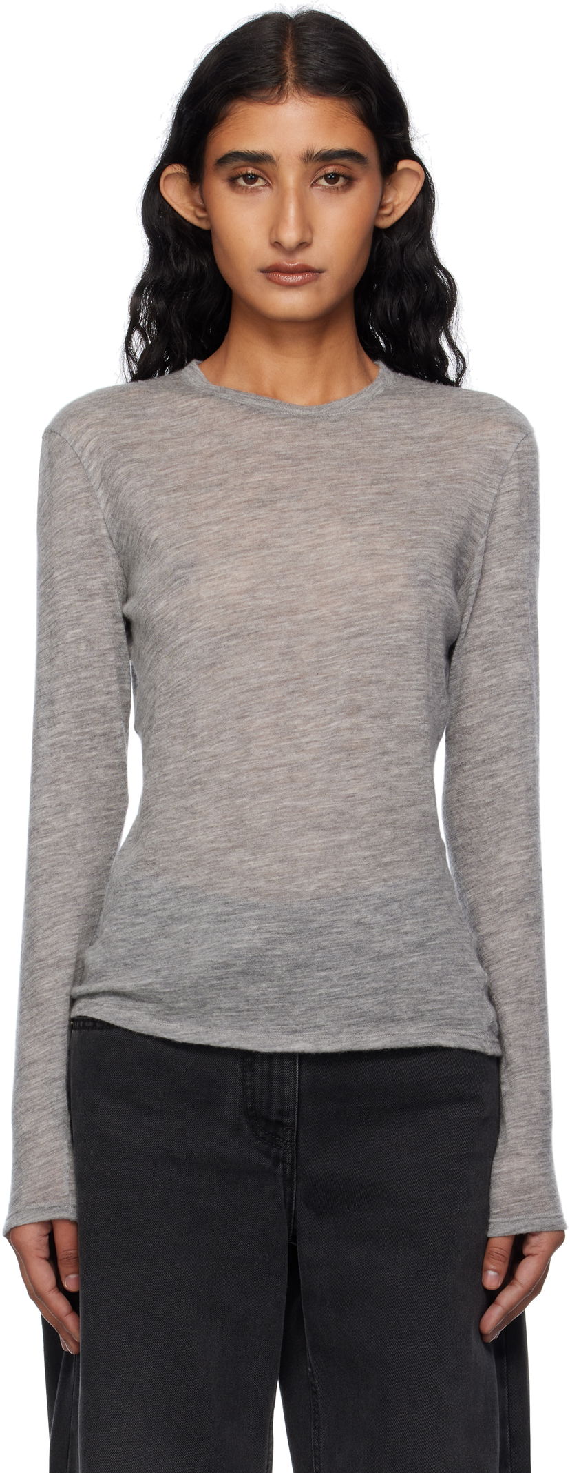 Sveter The Row The Row Iverness Long Sleeve Sweater Šedá | 5590-K52