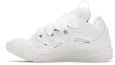 Tenisky a topánky LANVIN White Leather Curb Glitter Effect Sneakers Biela | FU-SKDK12-MEDU-P25, 2