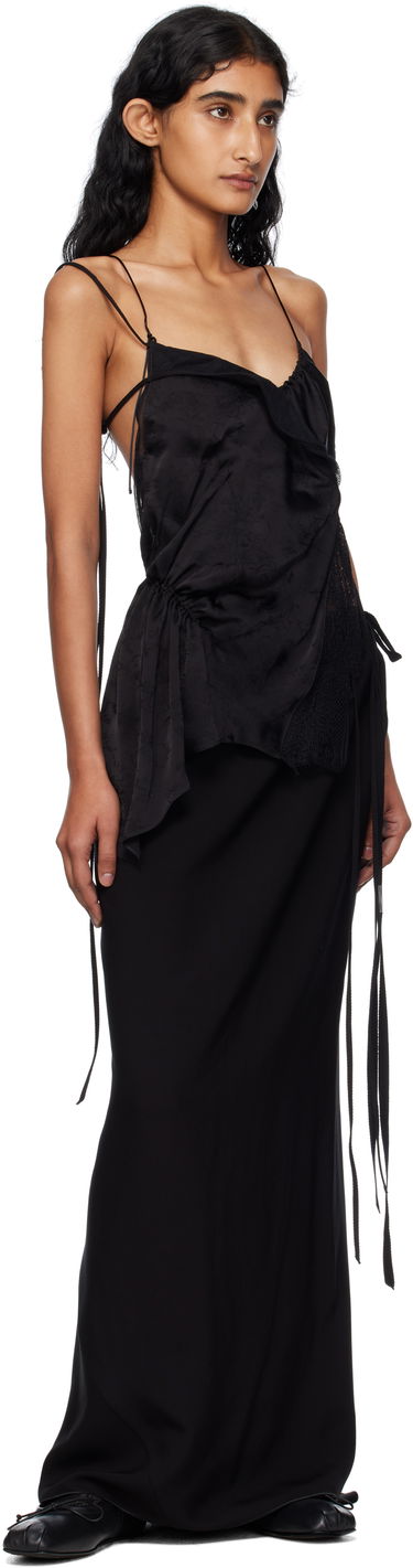 Tielko Ann Demeulemeester Vepa Ramage Jacquard Slip Top Čierna | B0012832-FA611-099, 3