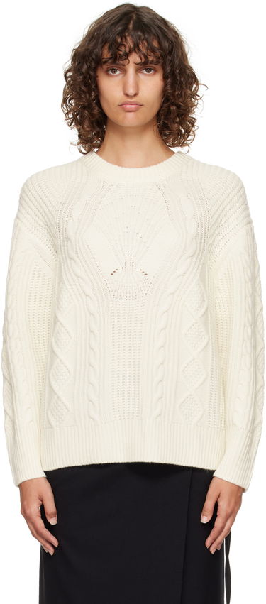 Sveter Loulou de Saison Loulou de Saison Silva Cable Knit Sweater Biela | SILVA, 0