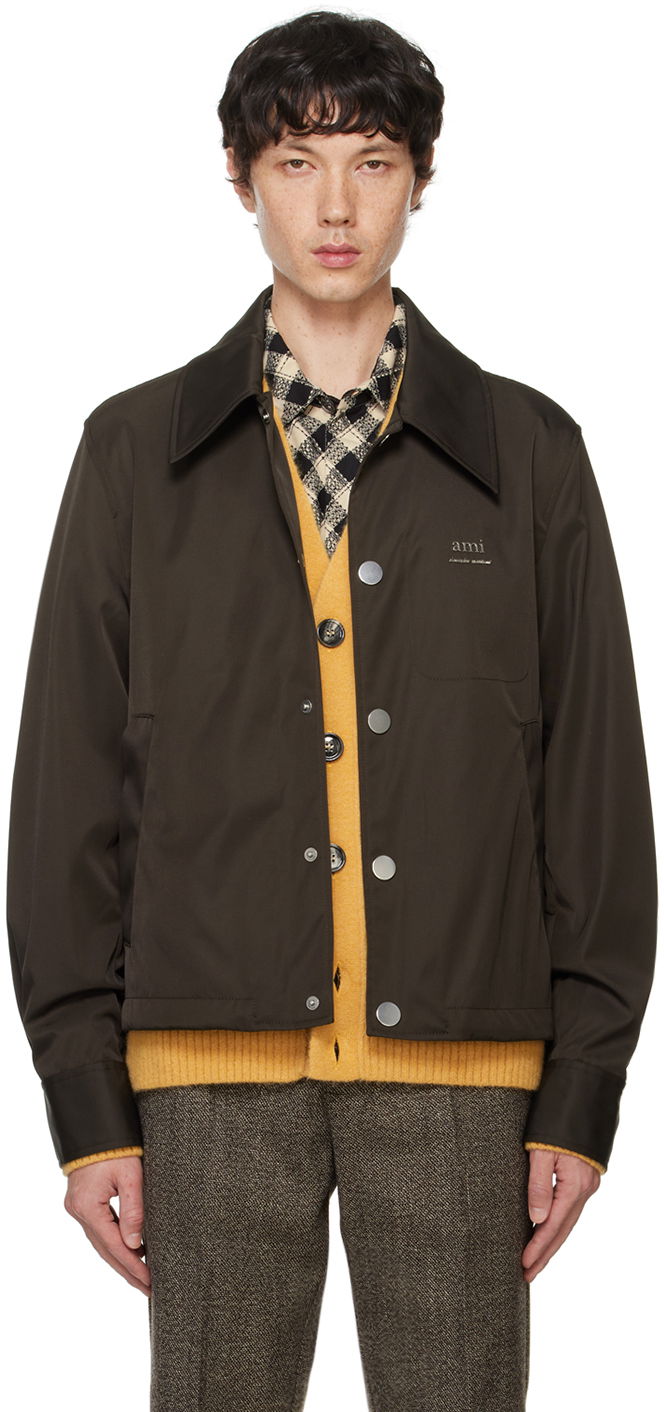 Bunda AMI Paris Brown ' Alexandre Mattiussi' Buttoned Jacket Hnedá | UJK242.PA0007, 0