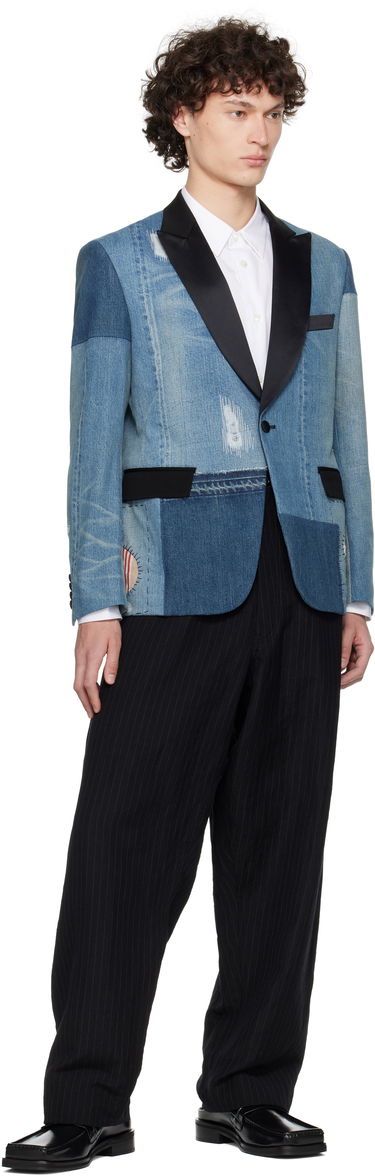 Bunda Junya Watanabe Junya Watanabe Patchwork Denim Blazer Modrá | WO-J012-051, 3
