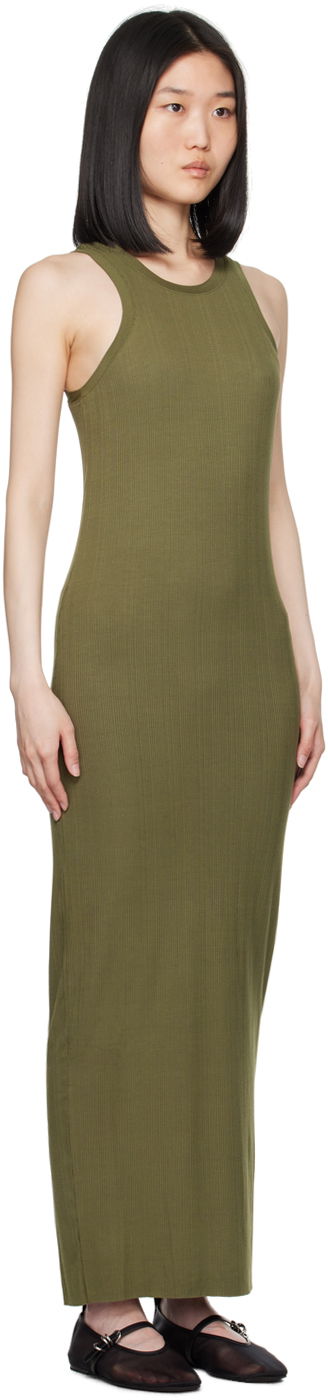 Šaty rag & bone Ribbed Round Neck Maxi Dress Zelené | WAC24P3010NH10, 1