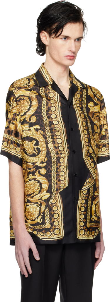 Košeľa Versace Black & Gold Wild Illusion Silk Shirt Čierna | 1003926_1A11896, 1