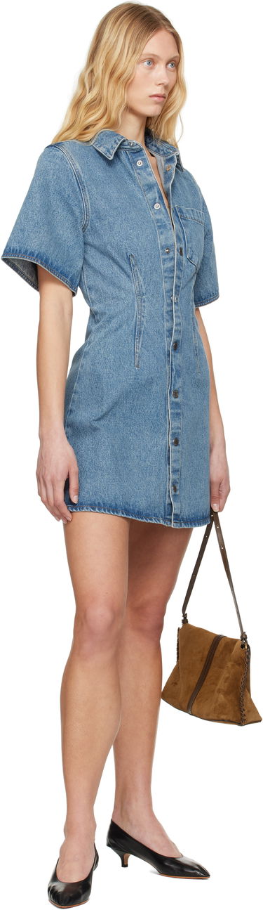 Šaty AMI AMI Paris Short Sleeve Denim Minidress Modrá | FDR404.DE0046, 3