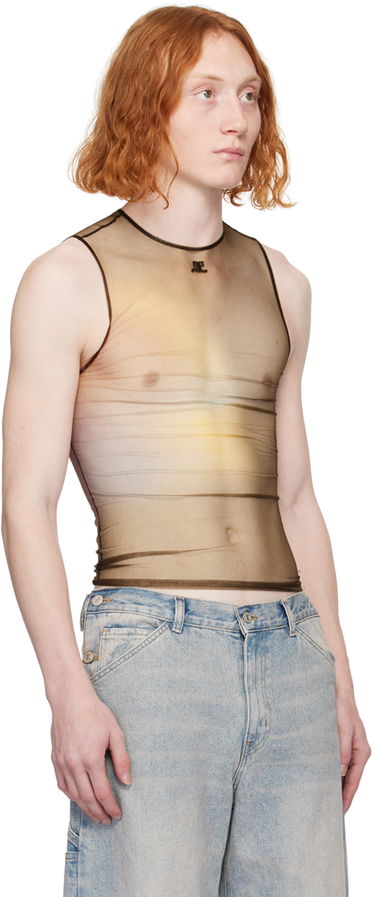 Tielko Courrèges Aura Semi-Sheer Tank Top Béžová | 124JTO088PR0059, 4