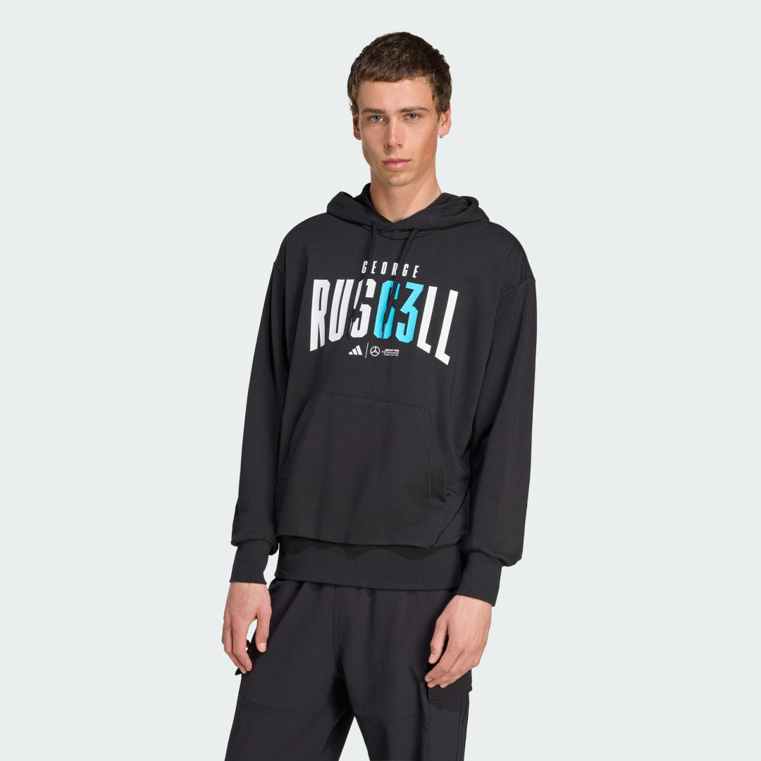 Mikina adidas Performance Mercedes-AMG Petronas Formula One Team George Russell Hoodie Čierna | JZ8903, 0