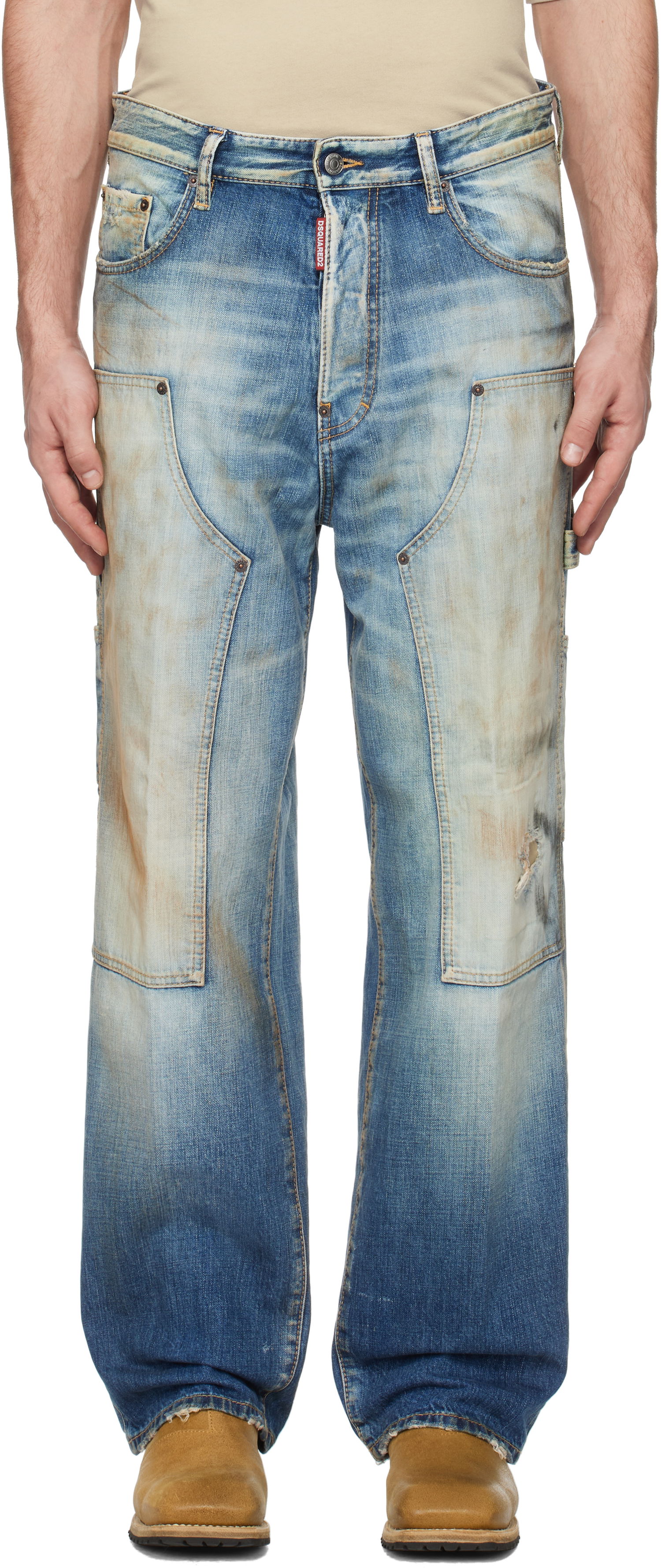 Džínsy DSQUARED2 Dsquared2 Loose Carpenter Jeans Modrá | S74LB1667_S30309, 0