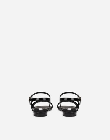 Tenisky a topánky Dolce & Gabbana Patent Leather Sandals With Dg Logo Čierna | D11048A115380999, 3