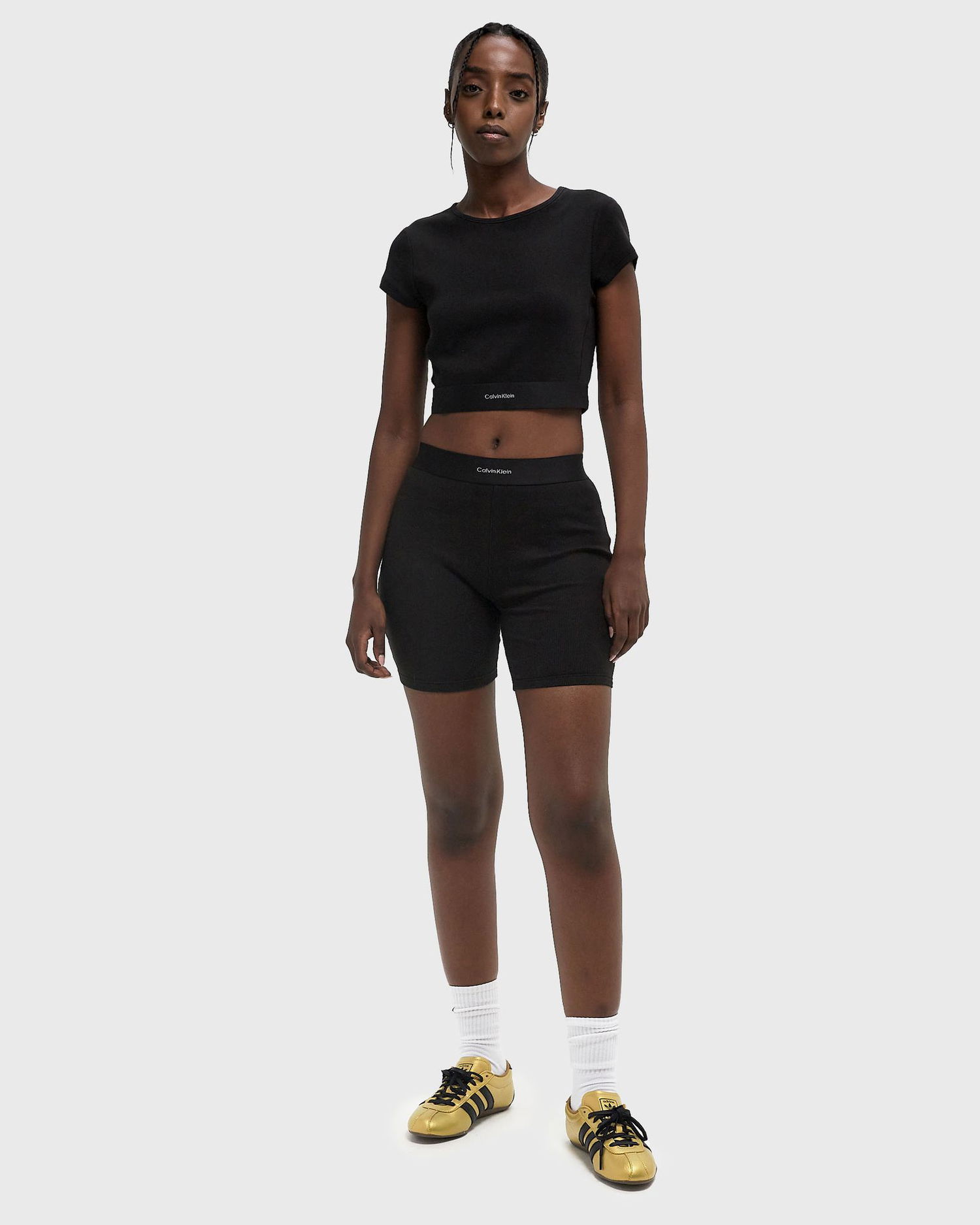 Crop Top CALVIN KLEIN Calvin Klein Underwear Cotton Stretch Rib Crop Tee Čierna | LV00QS7349UB1, 1