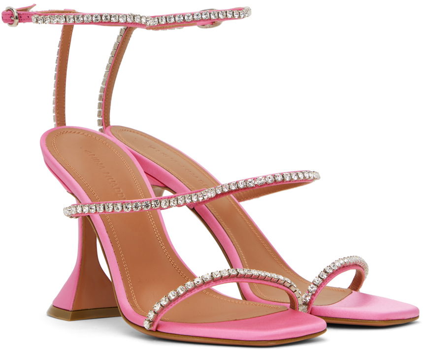 Amina Muaddi Gilda Crystal-Embellished Heeled Sandals