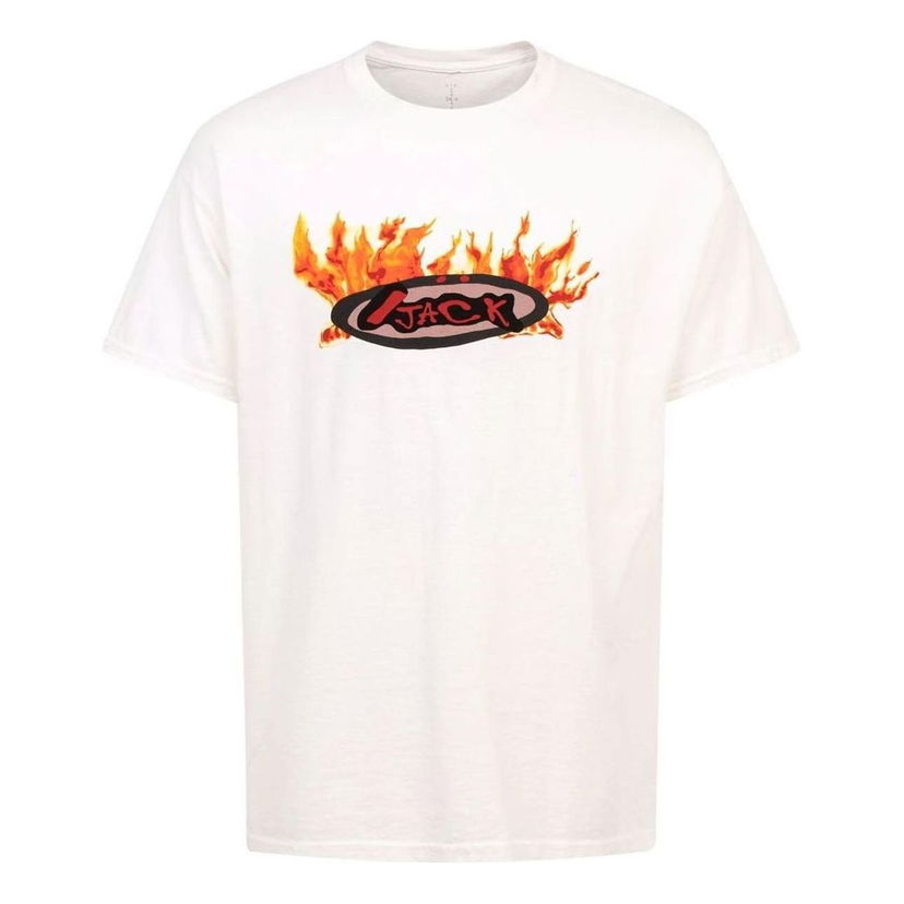 Tričko Cactus Jack by Travis Scott Travis Scott Cactus Jack Flame T-Shirt Biela | CJFM-SS15