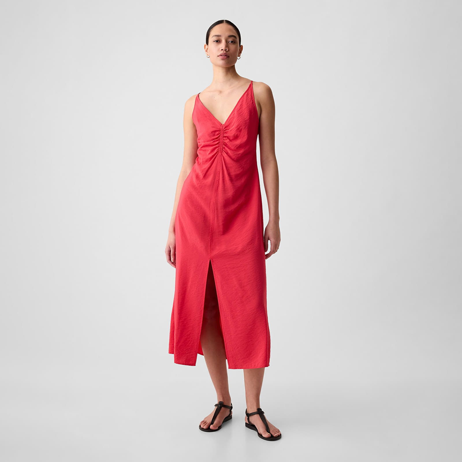 GAP Dresses Strappy Back Maxi Slip Dress Slipper Red