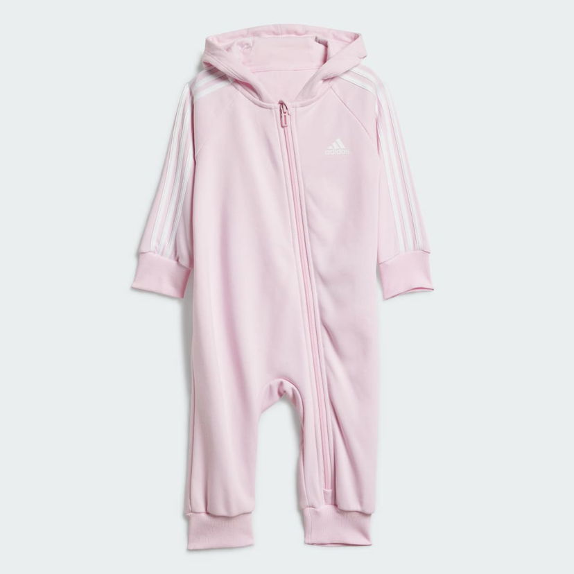 Overal adidas Performance Essentials 3-Stripes French Terry Hooded Jumpsuit Ružová | IP2424