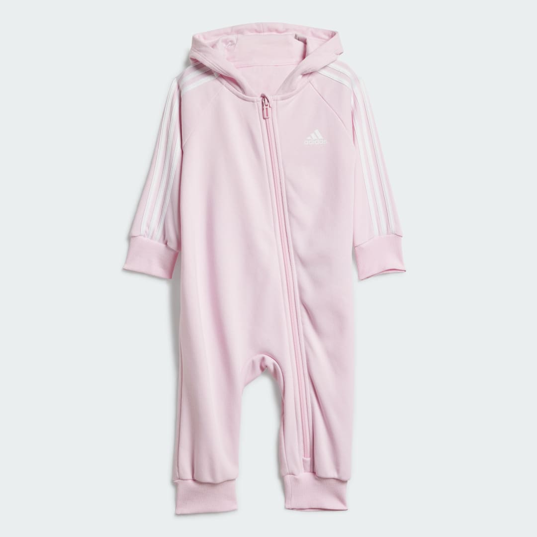 Overal adidas Performance Essentials 3-Stripes French Terry Hooded Jumpsuit Ružová | IP2424, 0