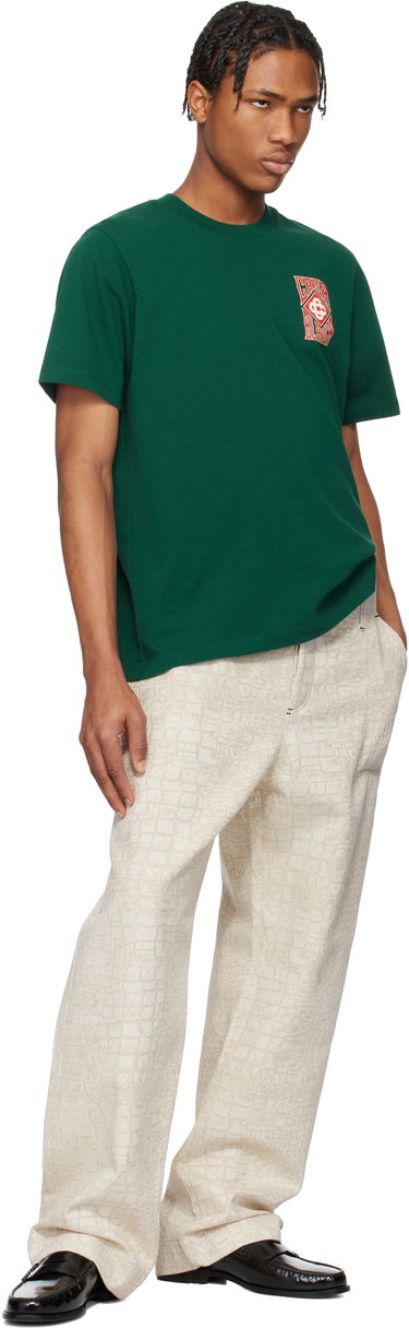 Tričko Casablanca Casablanca Gothic Stacked Logo Graphic T-Shirt Zelené | MS25-JTS-001-06, 4