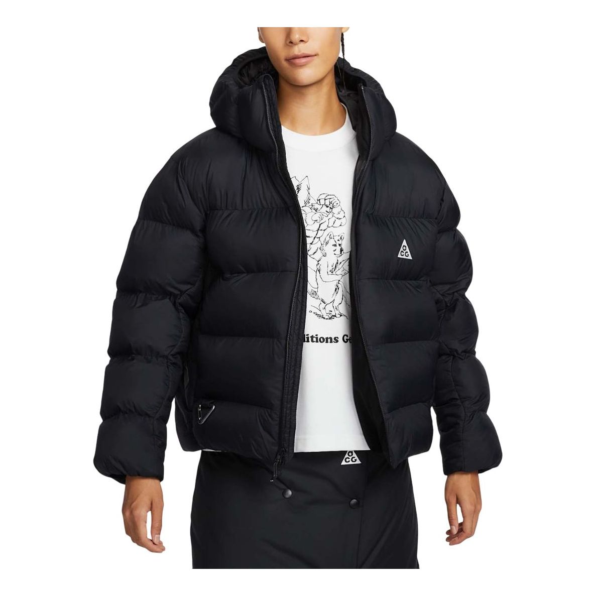Prešívaná bunda Nike ACG Lunar Lake PrimaLoft Loose Fit Hooded Puffer Jacket Čierna | FZ6762-010, 0