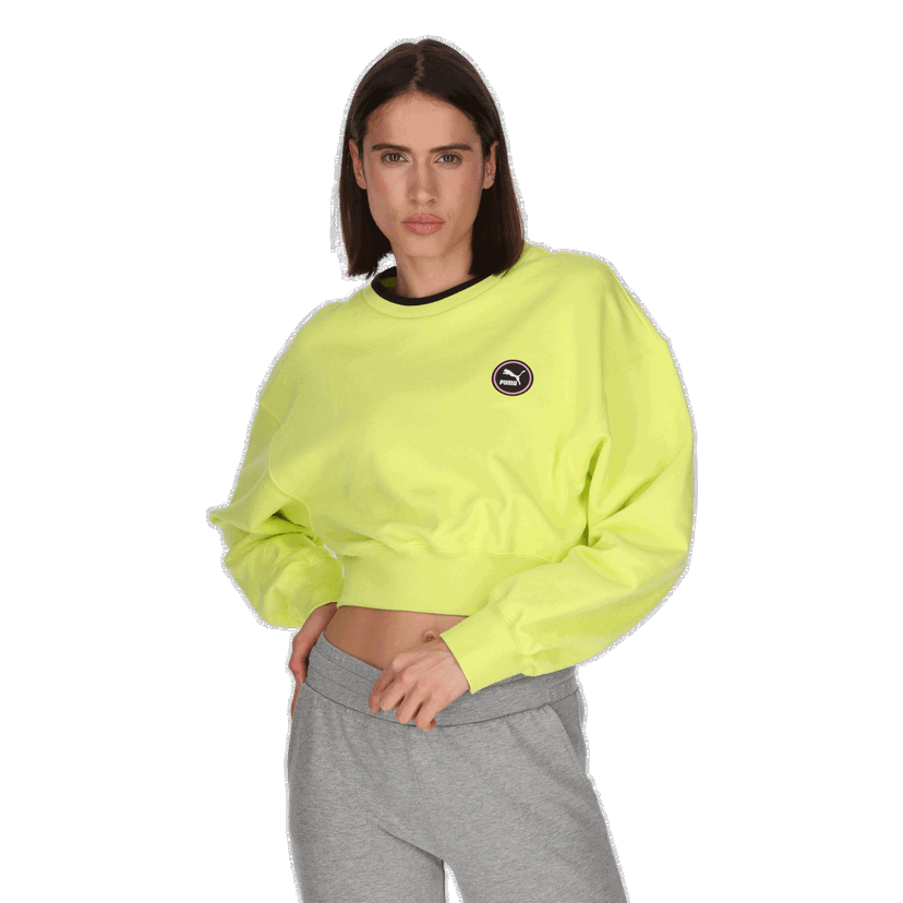 Mikina Puma Cropped Sweatshirt SWxP Žltá | 533562-29
