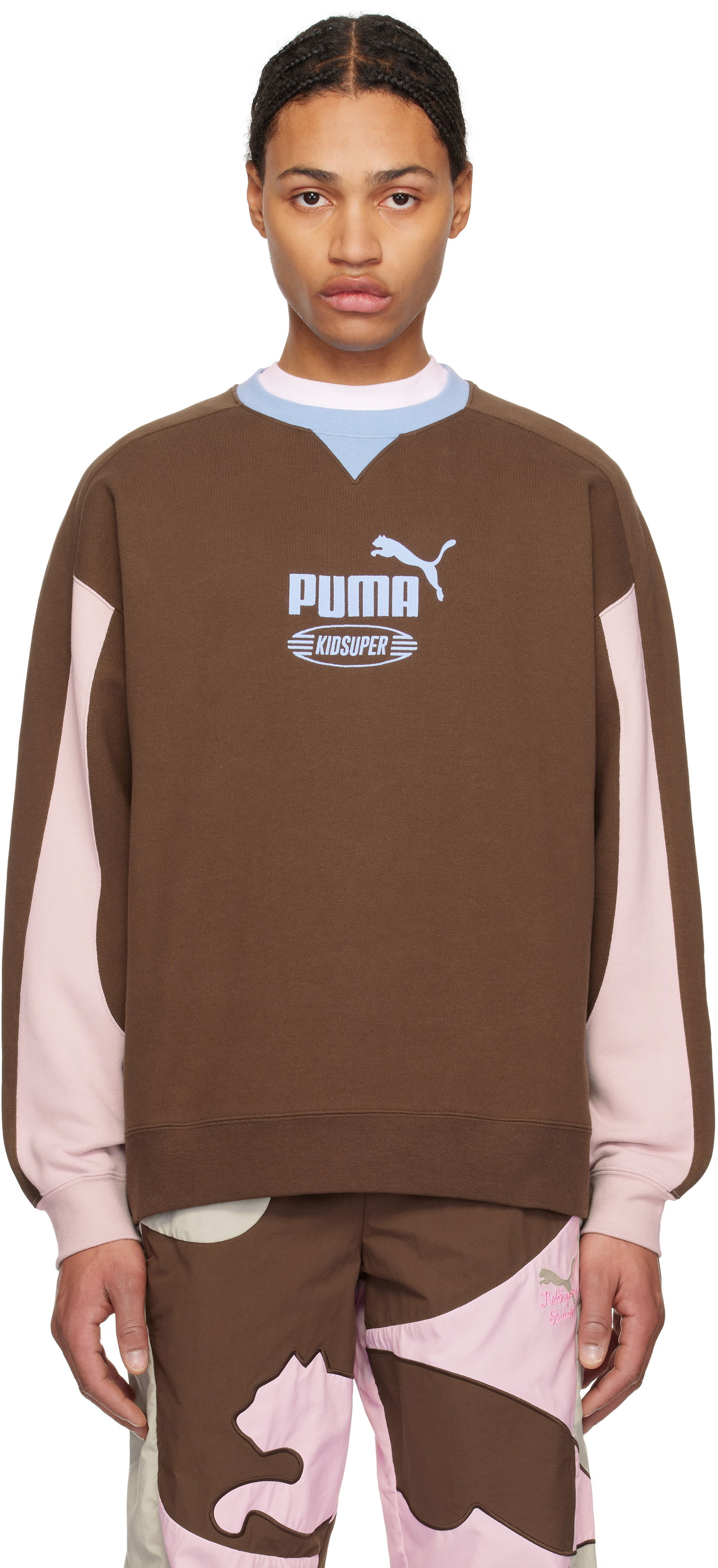 Sveter KidSuper KidSuper Studios King Crew Sweatshirt Hnedá | 62670065, 0