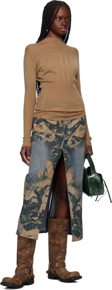 Sveter Feng Chen Wang Feng Chen Wang Transparent Ribbed Knit Sweater Hnedá | FUS19KT03, 3