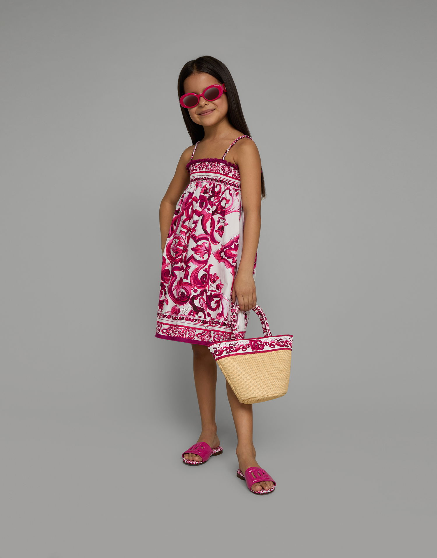 Tote bag Dolce & Gabbana Dolce & Gabbana Straw Tote Bag with Floral Print Béžová | EB0104AU085HE3OB, 1