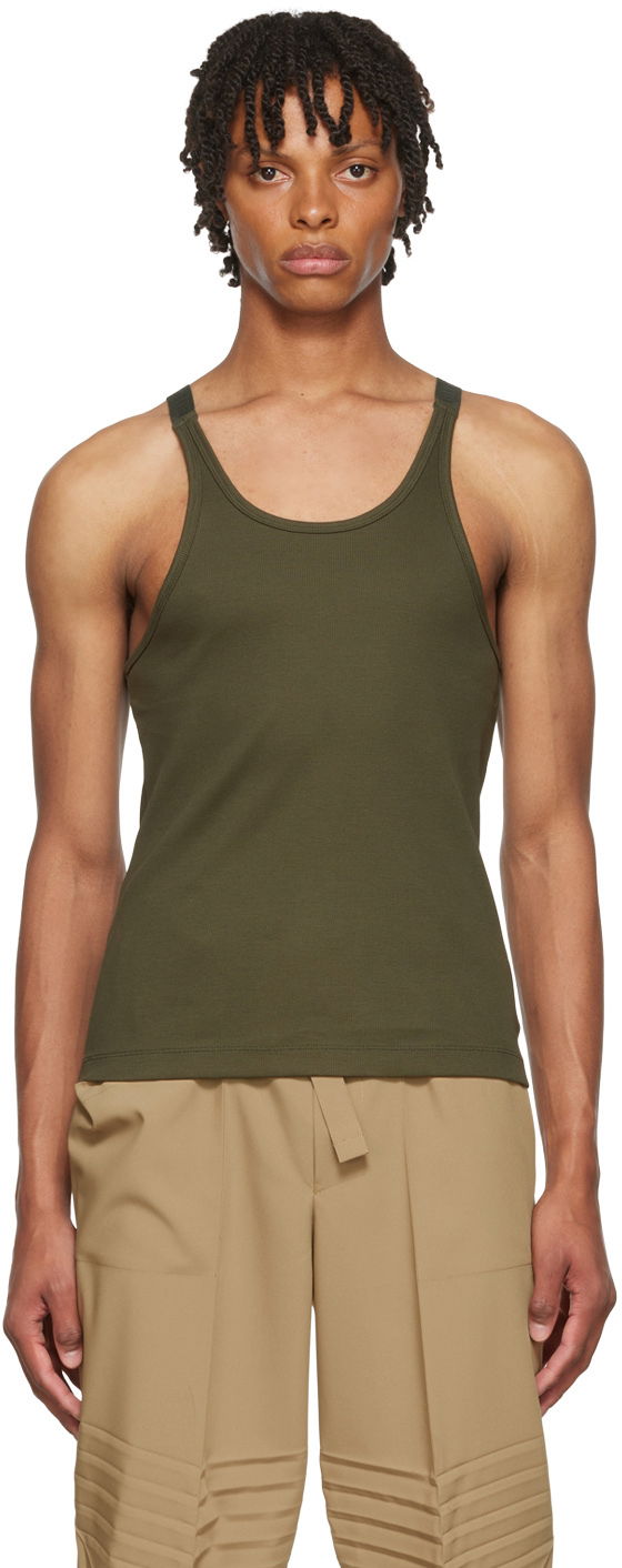 Tielko Dion Lee Men's Exclusive Ribbed Tank Top Zelené | MOSS RIB, 0