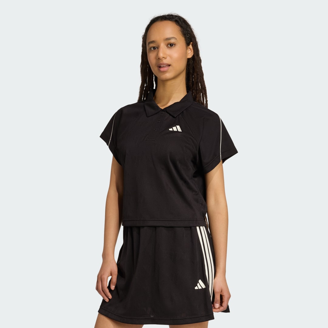 Polo tričko adidas Performance Stadium 3-Stripes Tennis Jacquard Polo Tee Čierna | JL6887, 0
