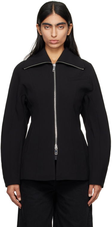 Bunda GANNI GANNI Bonded Crepe Curve Sleeve Jacket Čierna | F9608, 0