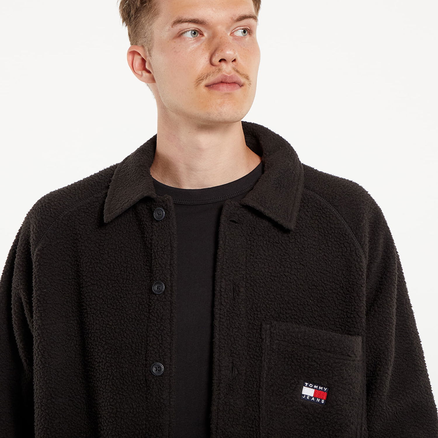Bunda Tommy Hilfiger Badge Teddy Shirt Black Čierna | DM0DM19647 BDS, 1