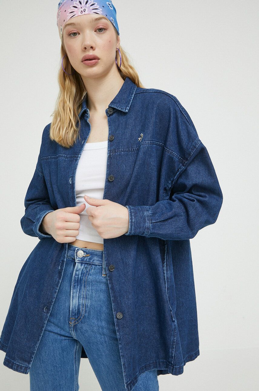 Košeľa Converse Cotton Denim Shirt Navy | 10024864.A01, 0