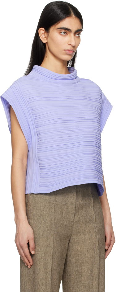 Sveter Pleats Please Issey Miyake Pleats Please Issey Miyake Crepe Knit Top Fialová | PP56KE821, 1