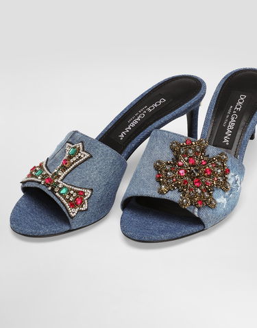 Doplnky Dolce & Gabbana Dolce & Gabbana Denim Mules with Embellishments Modrá | CR1893AN6248C609, 3