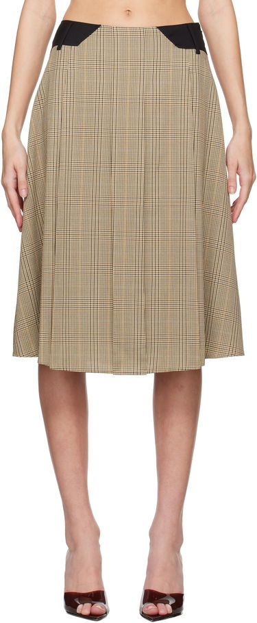 Sukňa Miaou Miaou Albra Plaid Midi Skirt Béžová | 4055BCWBRC, 0