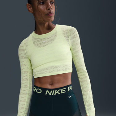 Crop Top Nike Pro Training Shorts with Mesh Panels Žltá | HJ1172-478, 3