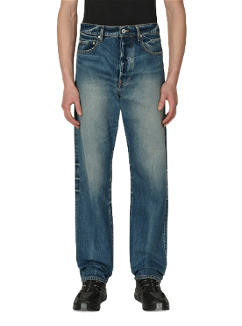 KENZO Straight-Cut Asagao Jeans FD55DP3316A3 D5
