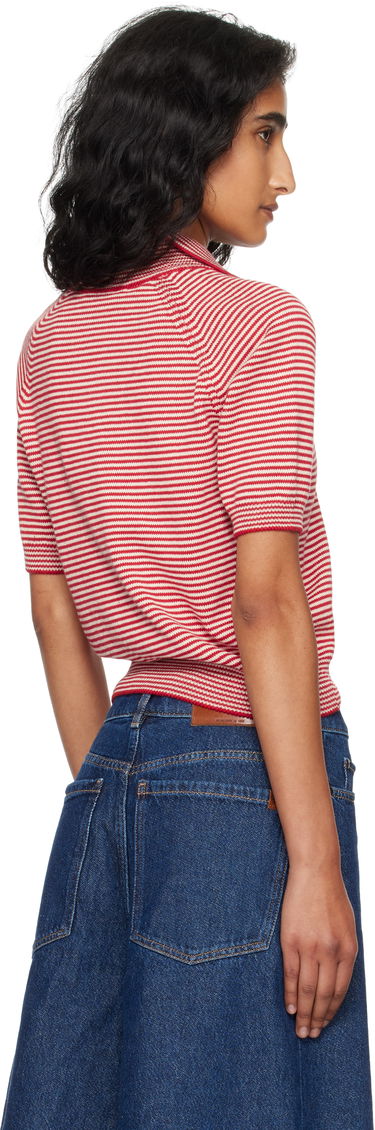 Polo tričko Max Mara Weekend Max Mara Striped Knit Polo Červená | 2525366131600, 2