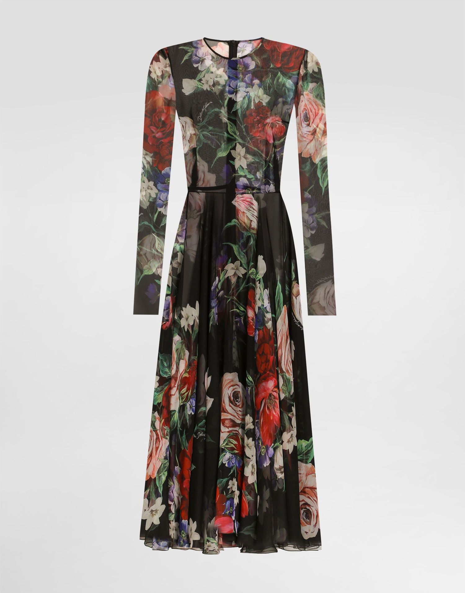 Šaty Dolce & Gabbana Dolce & Gabbana Floral-Print Chiffon Calf-Length Circle Skirt Dress Rôznofarebný | F6TUHTIS1Y7HN5PR, 0