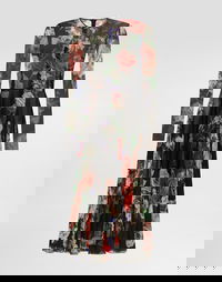 Dolce & Gabbana Floral-Print Chiffon Calf-Length Circle Skirt Dress