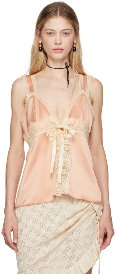 Tielko Anna Sui Lace Trim Satin Camisole Ružová | 624M23, 0
