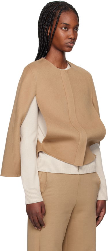 Vesta Max Mara Max Mara Helene Wool Cape Jacket Hnedá | 2519731011600, 1