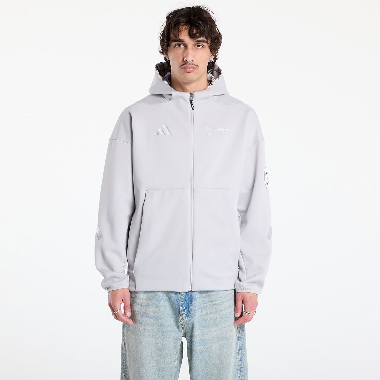 Mikina adidas Performance adidas x Mercedes AMG Full Zip Hoodie Šedá | JW3473, 0