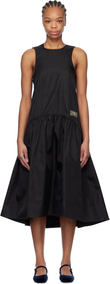 Šaty GANNI GANNI Duchesse Nylon Midi Dress Čierna | W0478, 0
