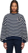 Cotton College Emblem Breton Stripes Sweatshirt
