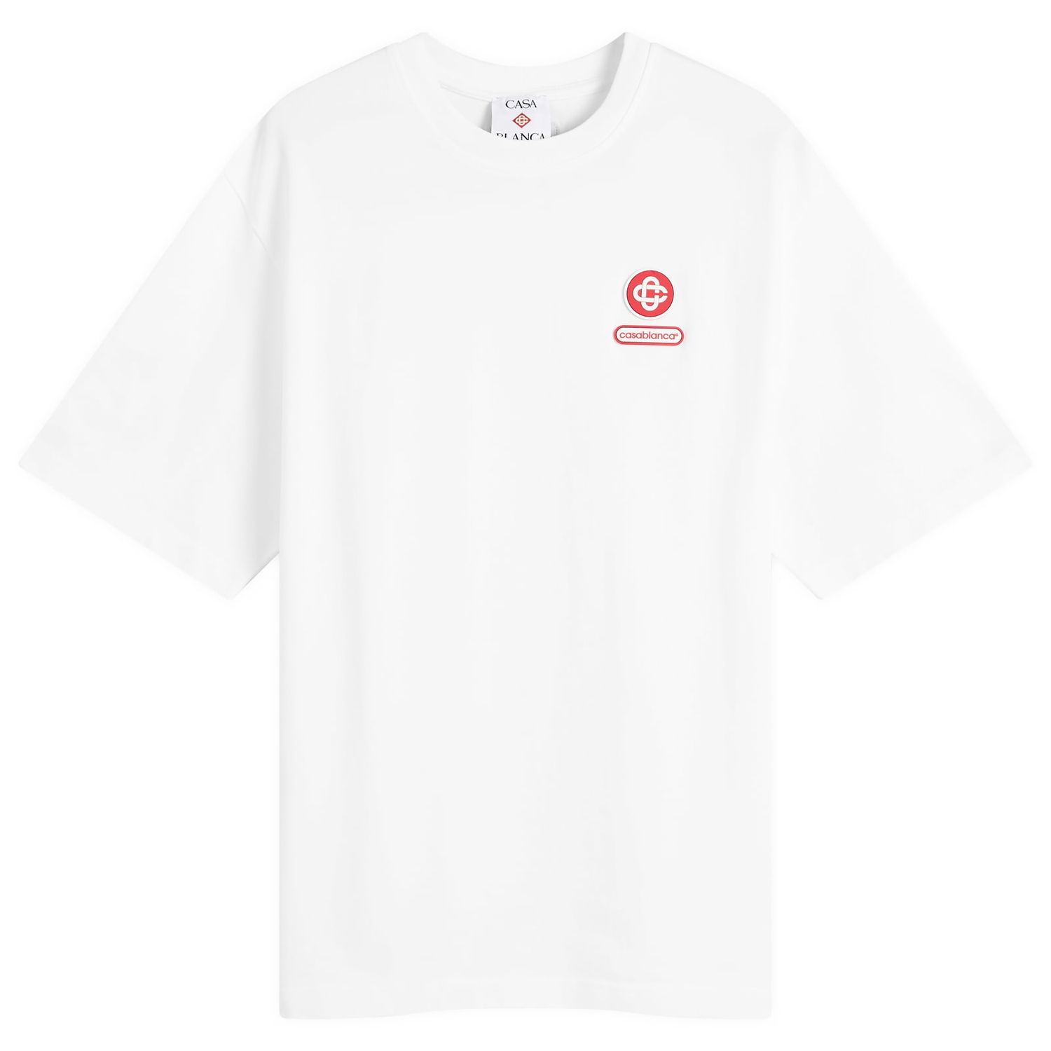 Tričko Casablanca Casablanca Jersey Logo Patch Oversized T-Shirt, Size Small Biela | M-AW25-JTS-044-04, 0