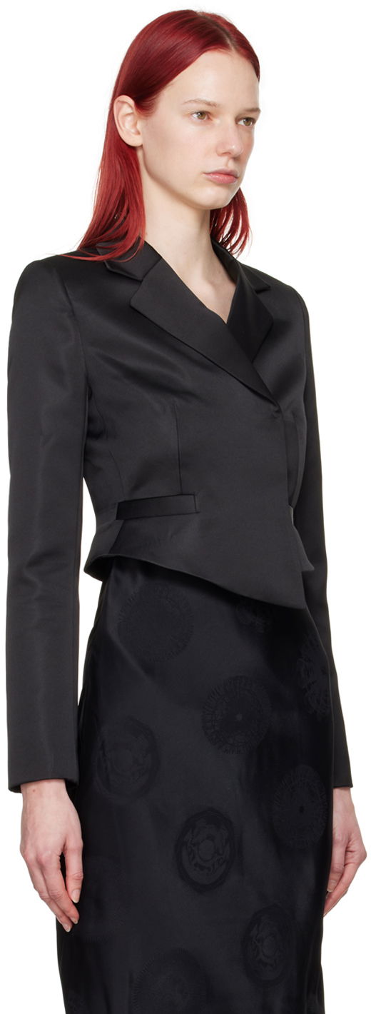 Bunda Coperni Coperni Cropped Satin Blazer Čierna | COPV54828, 1