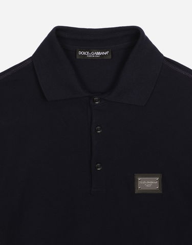 Polo tričko Dolce & Gabbana Cotton Piqué Polo-shirt With Branded Tag Čierna | G8PL4TG7F2HB0665, 2